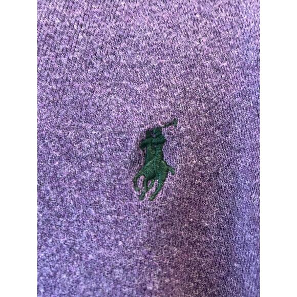 Polo Ralph Lauren Sweater Men Medium Purple Pima Cotton Pullover V Neck Academia - Picture 4 of 8